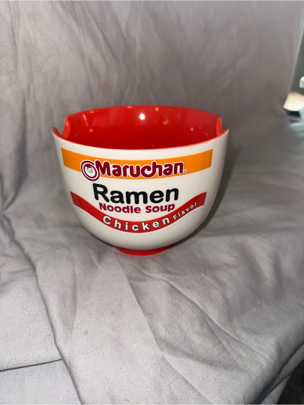 Red Ceramic Ramen Bowl - Chicken Design